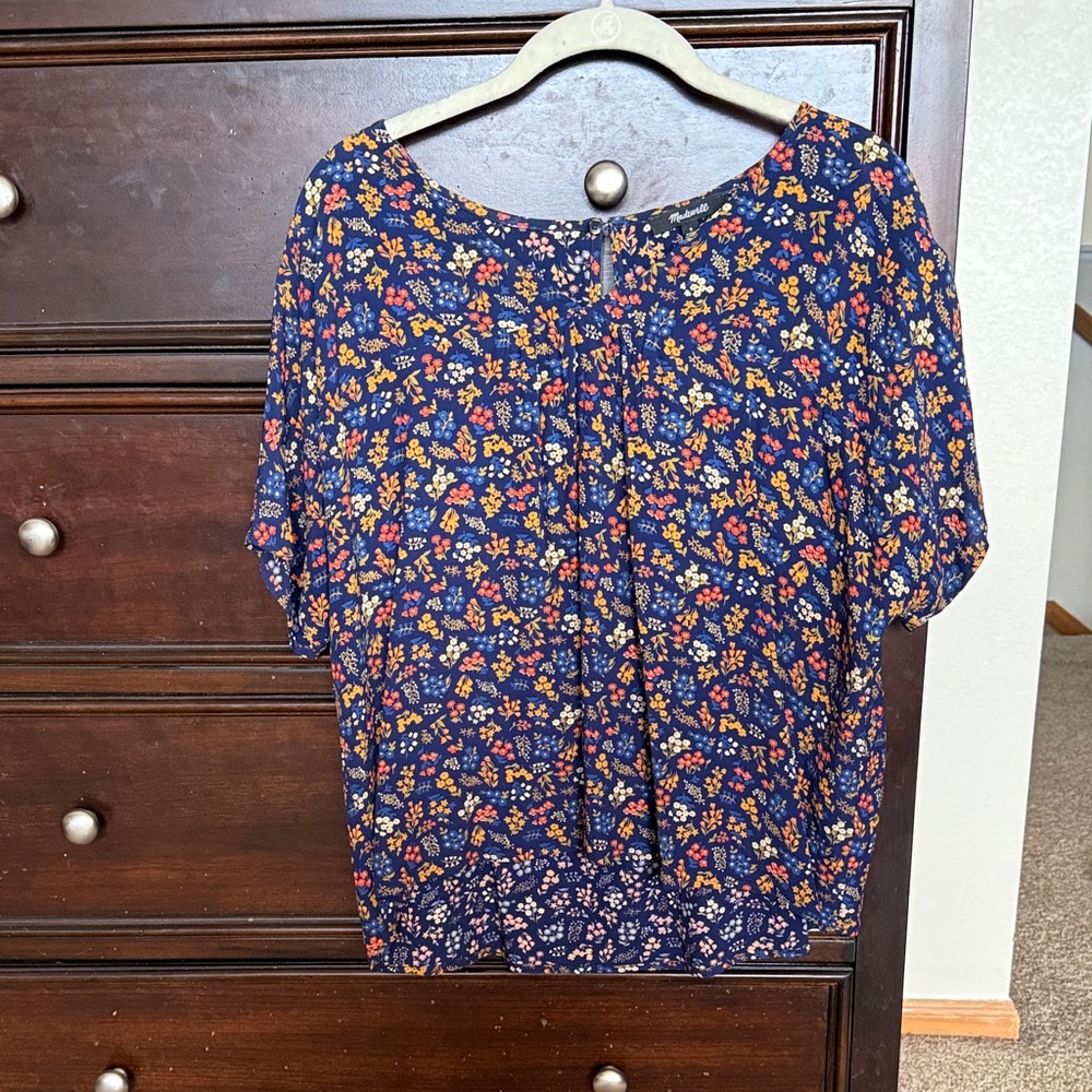 Madewell Floral Print Women's Top dolman sleeve